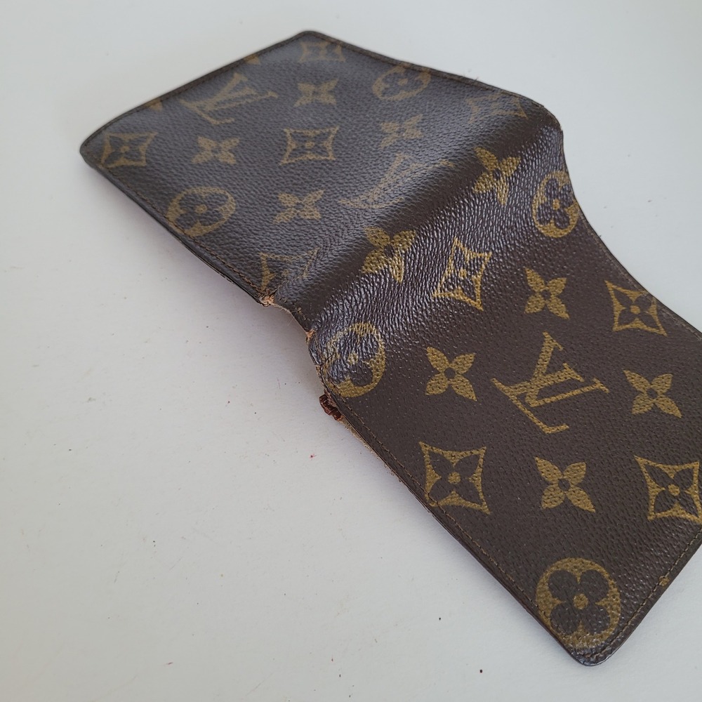 Louis Vuitton Monogram Bifold Wallet Brown Canvas Made in France Vintage - Picture 14 of 14